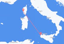 Flyreiser fra Ajaccio, Frankrike til Trapani, Italia