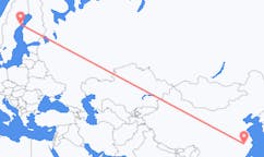 出发地 中国黄山市目的地 瑞典于默奥的航班