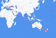 Fly fra Dunedin til Santorini