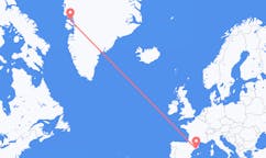 出发地 西班牙巴塞罗那目的地 格陵兰卡修特的航班