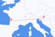 Flyg från Zagreb, Kroatien till Bordeaux, Frankrike