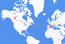 Flyg från Dawson Creek, Kanada till Ibiza, Spanien