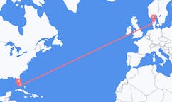 来自美国出发地 基韋斯特目的地 丹麦卡鲁普的航班
