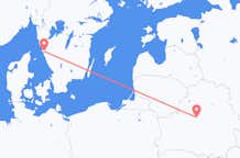 Vluchten van Minsk, Belarus naar Göteborg, Zweden