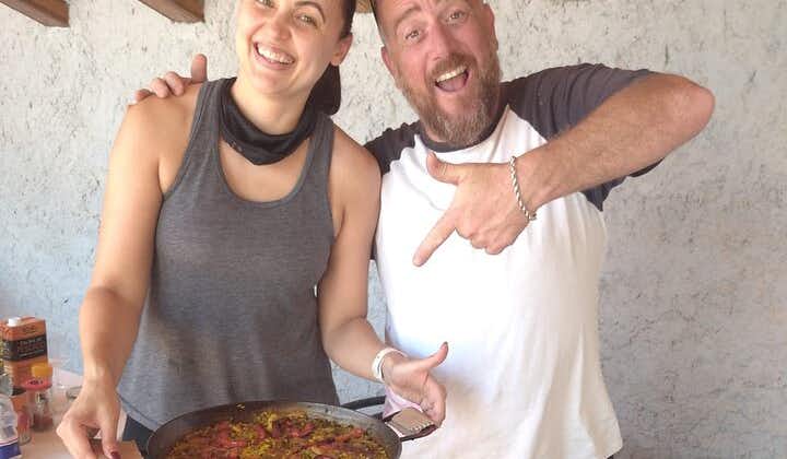 Paella Master-Class, Winery Visit and Bike Ride with Hotel Pickup from Sitges