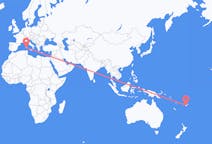 Flyrejser fra Nadi, Fiji til Cagliari, Italien