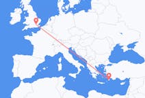Flights from Rhodes in Greece to London in England