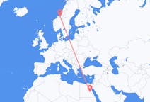 Flyg från Luxor, Egypten till Trondheim, Norge