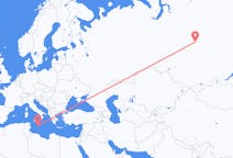 Flights from Podkamennaya Tunguska, Russia to Valletta, Malta