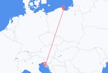 Loty z Pula, Chorwacja do Gdańsk, Polska