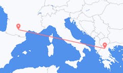 Flyg från Toulouse, Frankrike till Kozani, Grekland
