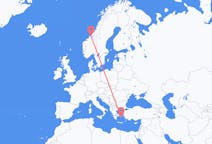 Flights from Ørland, Norway to Mykonos, Greece