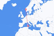 Vluchten van Enfidha, Tunesië naar Stavanger, Noorwegen