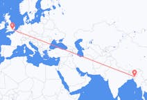 Flyreiser fra Aizawl, India til London, England