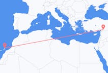 Flyg från Gaziantep, Turkiet till Lanzarote, Spanien