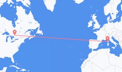 出发地 加拿大北灣目的地 法国阿雅克肖的航班