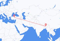 Flyreiser fra Guwahati, India til Ankara, Tyrkia