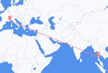 Flights from Bokpyin, Myanmar (Burma) to Nice, France