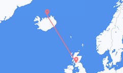 Flyreiser fra Grimsey, Island til Glasgow, Skottland
