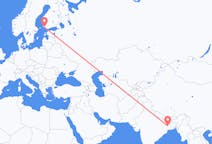 Vluchten van Durgapur, India naar Turku, Finland