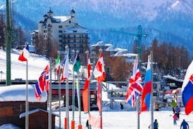 photo of panoramic view of Sestriere village from above, famous ski resort in the Italian western Alps, Piedmont, Italy.
