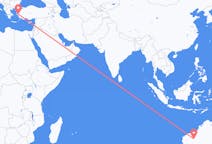 Flyreiser fra Ny mann, Australia til Izmir, Tyrkia