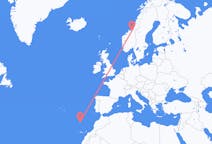 Loty z Funchal, Portugalia z Trondheim, Norwegia