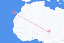 Flyreiser fra N Djamena, til Las Palmas