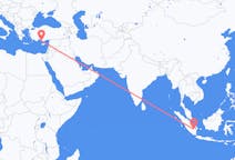 Flyg från Palembang, Indonesien till Gazipaşa, Turkiet