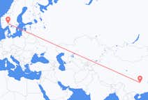 Flyg från Zhangjiajie, Kina till Oslo, Norge