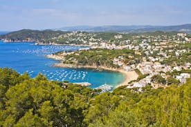Photo of aerial view of Calella de Palafrugell and Llafranc view (Costa Brava), Catalonia, Spain.