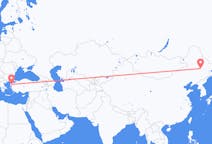 Flyrejser fra Harbin, Kina til Edremit, Tyrkiet