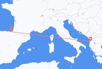 出发地 西班牙从 圣塞巴斯蒂安目的地 阿尔巴尼亚地拉那的航班