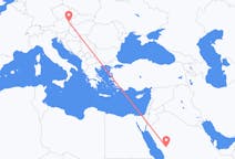 Vluchten van Medina, Benevento, Saoedi-Arabië naar Wenen, Oostenrijk