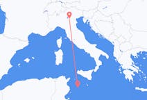 Flyreiser fra Lampedusa, Italia til Verona, Italia
