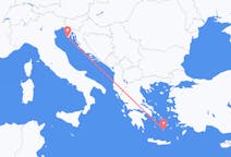 出发地 克罗地亚普拉目的地 希腊圣托里尼的航班