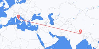 Flyreiser fra Nepal til Italia