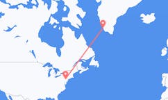 来自美国阿伦敦目的地 格陵兰帕缪特的航班