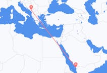 Flyg från Jizan, Saudiarabien till Podgorica, Montenegro