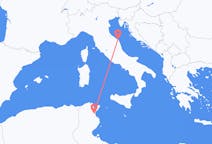 Vluchten van Enfidha, Tunesië naar Ancona, Italië