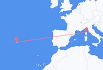 Flights from Horta, Azores, Portugal to Bastia, France