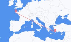 Flights from Quimper, France to Rhodes, Greece