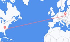 Flyreiser fra Columbia, USA til Katowice, Polen