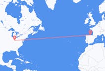 Loty z Cincinnati, Stany Zjednoczone do Santandera, Hiszpania