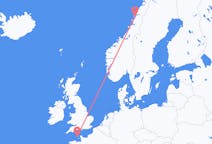 Lennot Guernseyltä, Guernsey Sandnessjøeniin, Norja