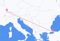 Vluchten van Bazel, Zwitserland naar Istanboel, Turkije
