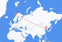 Vluchten van Dandong, China naar Bodø, Noorwegen