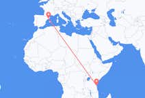 Vluchten van Zanzibar, Tanzania naar Barcelona, Spanje