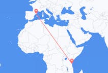 Flyreiser fra Zanzibar, til Barcelona