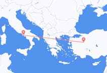Vluchten van Kutahya, Turkije naar Napels, Italië